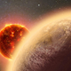 Artist’s conception of GJ 1132b circling its red dwarf star. (Image: Dana Berry)